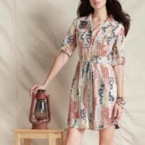 Womens Tommy Hilfiger Floral Cotton Shirtdress Size S EUC!